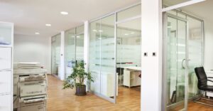 office setup with printer