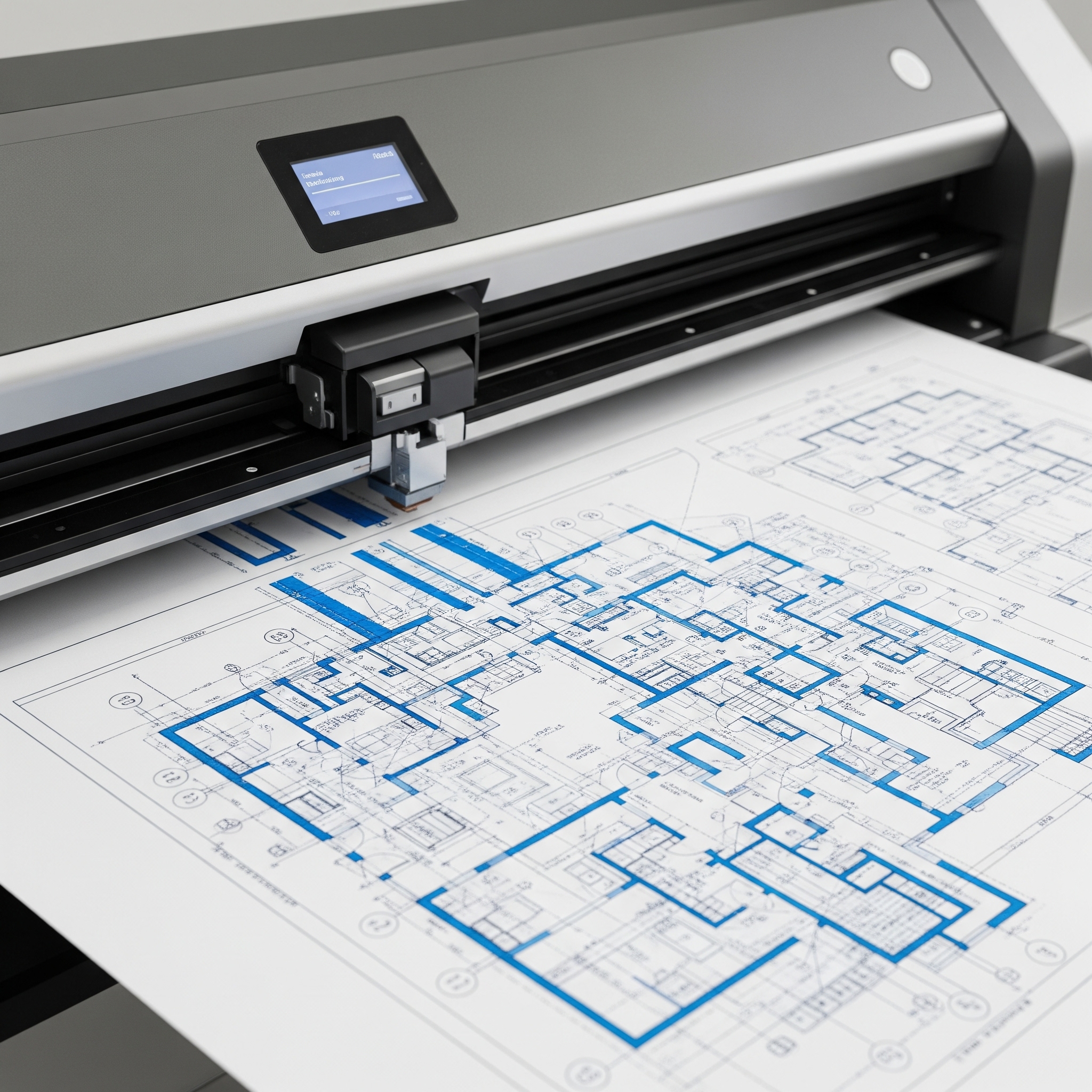blueprints being printed