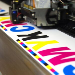 large format printer printing CMYK